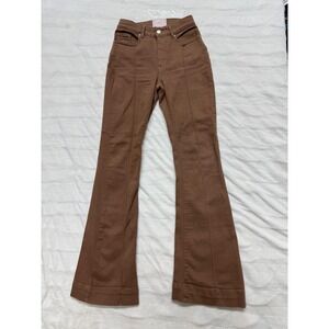 Revice Denim Flare Jeans Brown High Rise Cotton Spandex Women Size 26